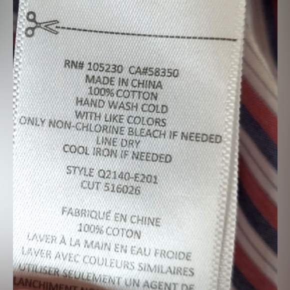 Equipment Margaux Striped Button Down Shirt 100% Cotton Red Blue Sz Medium - Picture 6 of 6